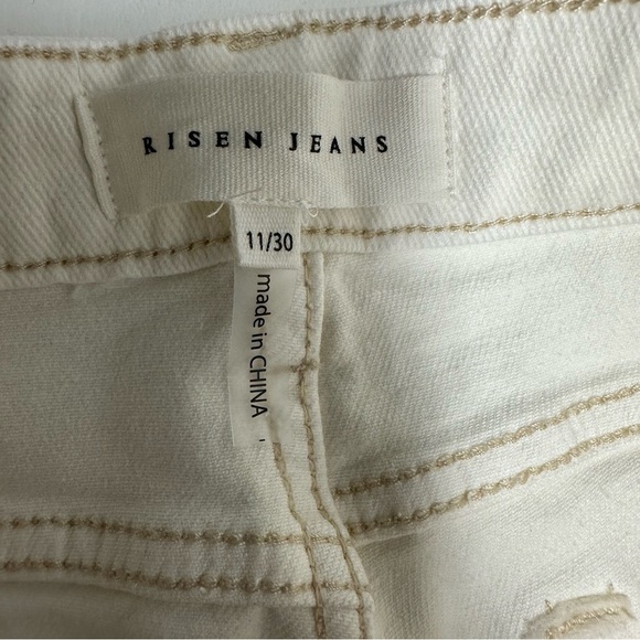 RISEN JEANS MARLO WIDE LEG Women's CROP Cream Jeans SIZE 11X30 - Picture 8 of 13